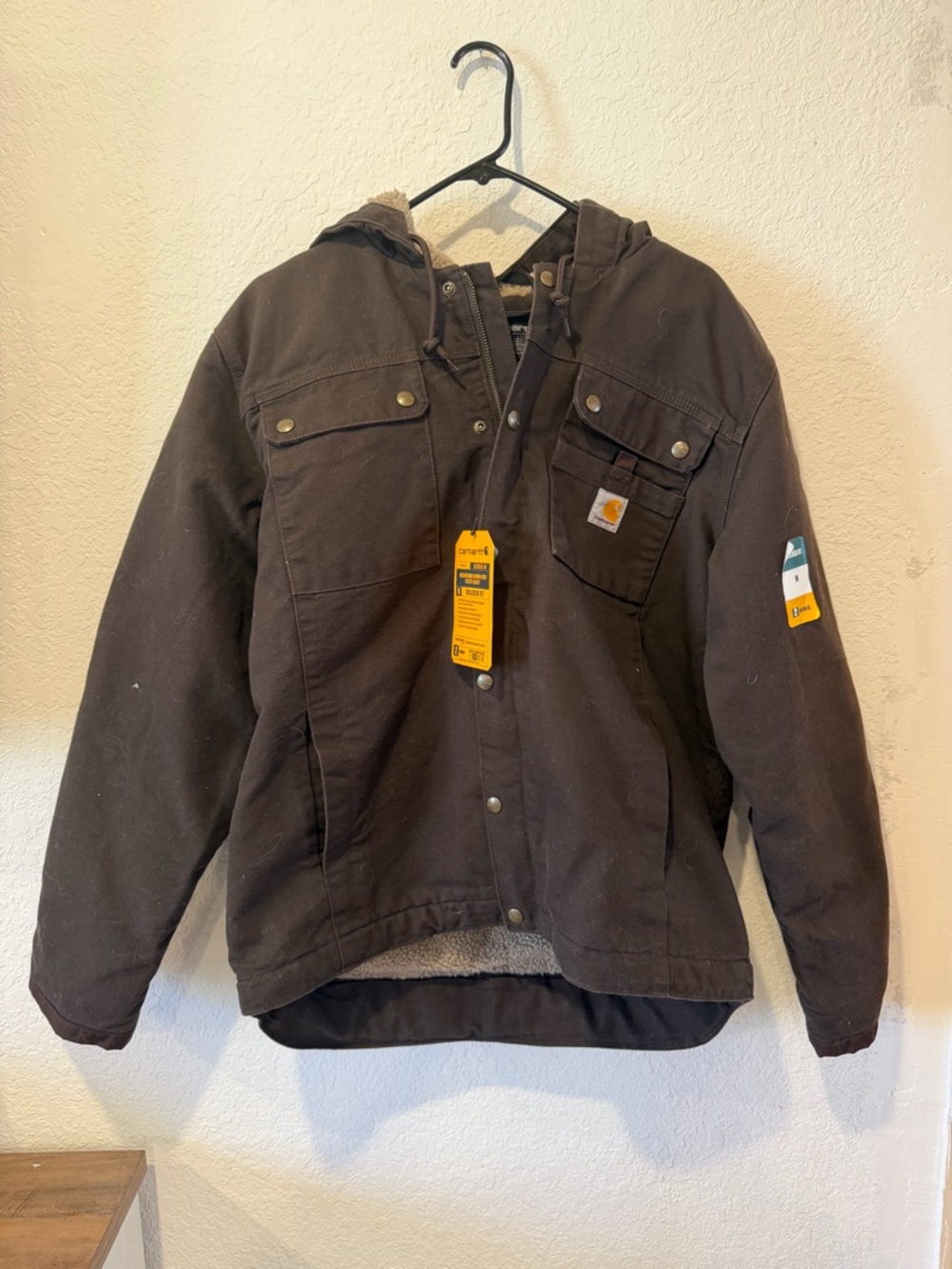 Carhartt Mens Brown Hooded Work Jacket